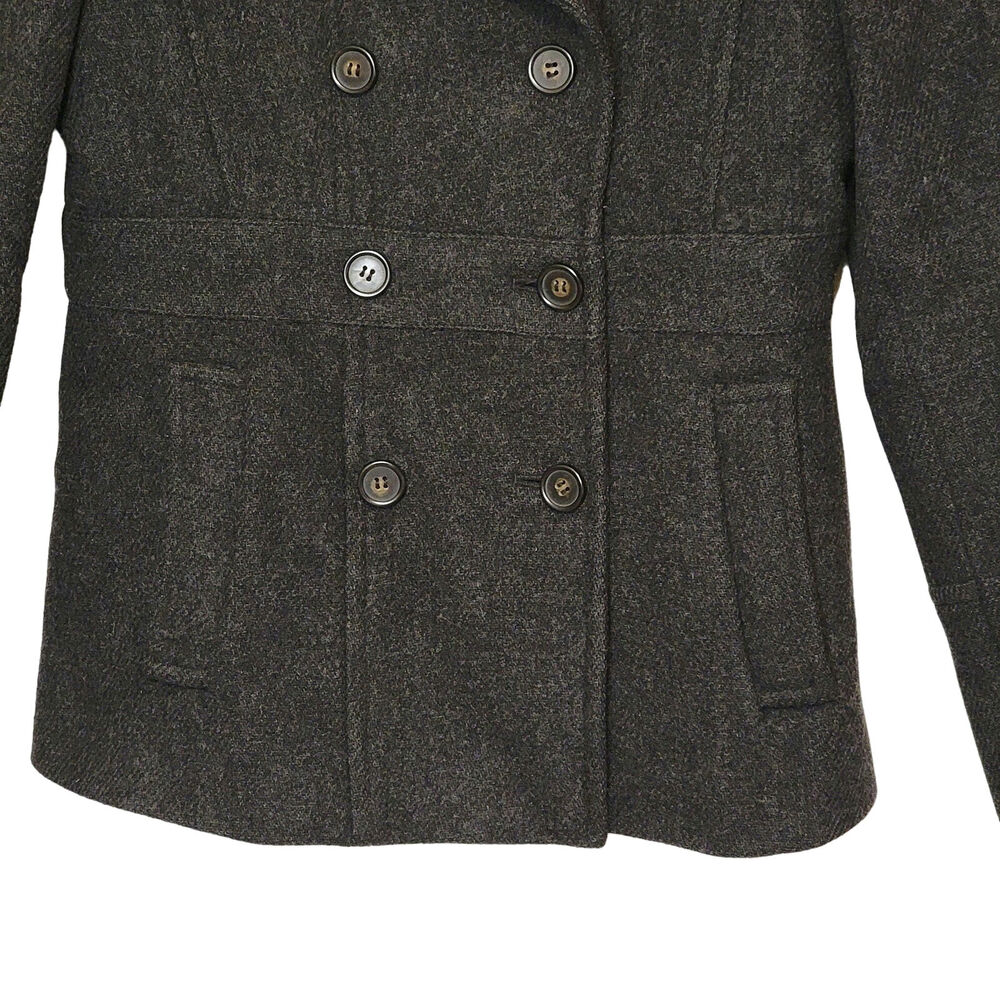 J Crew Stadium Cloth by Nello Gori Peacoat Double Breasted Wool Gray Size 4 - Picture 8 of 16